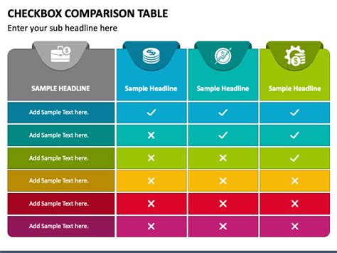 Checkbox Comparison Table PowerPoint Template - PPT Slides