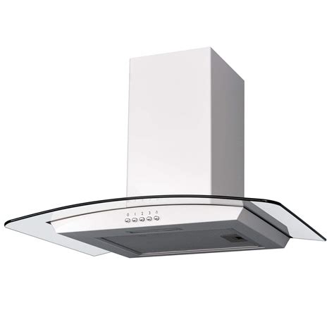 Buy SIA CGH60WH 60cm White Curved Glass Chimney Cooker Hood Kitchen ...