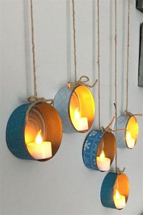 Easy DIY Home Decor Lighting Idea | Diy wall decor cheap, Diy wall art ...