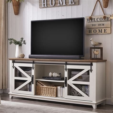 Extra-Large Antique White Rustic Farmhouse TV Stand | lupon.gov.ph