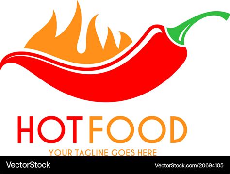 Red chili pepper with fire logo Royalty Free Vector Image