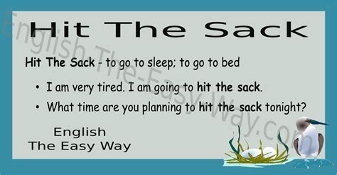 Hit The Sack - English Idioms - English The Easy Way