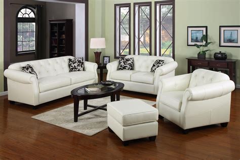 Sensational Collections Of White Leather Living Room Furniture Photos ...