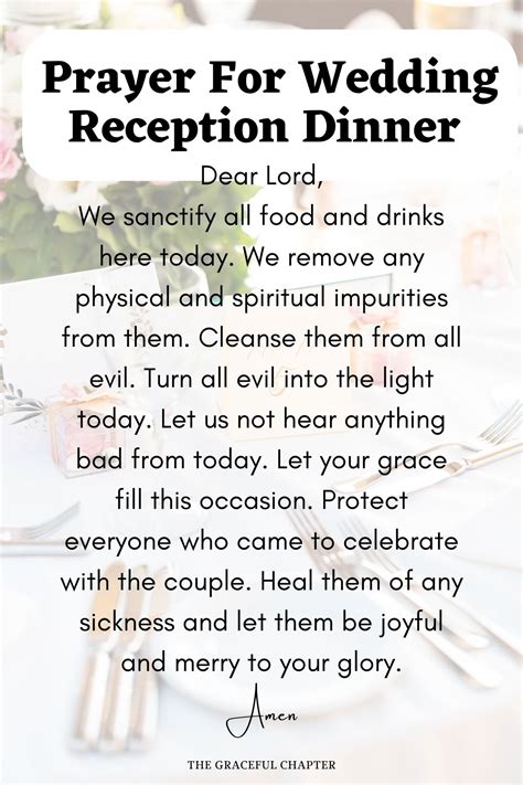 8 Prayers For Wedding Reception - The Graceful Chapter