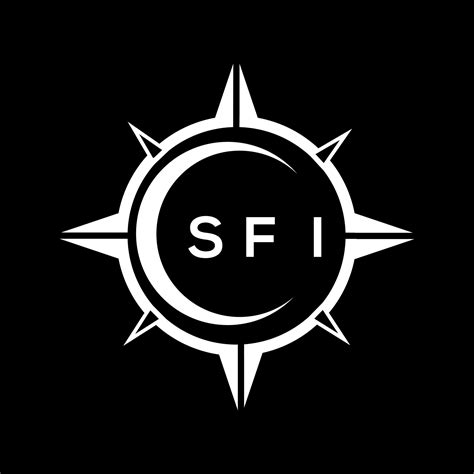 SFI abstract technology circle setting logo design on black background ...