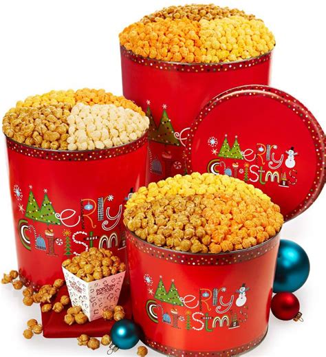 Merry Christmas Popcorn Tins | Christmas popcorn, Christmas popcorn ...