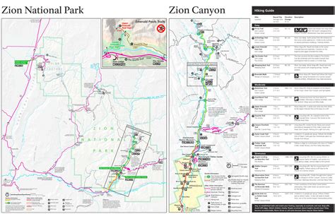 Zion National Park hiking map - Ontheworldmap.com