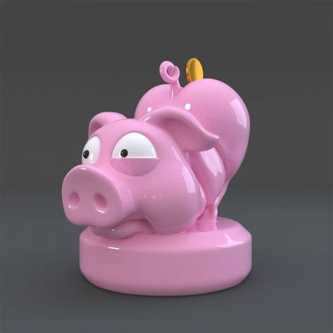 3d funny piggy bank model