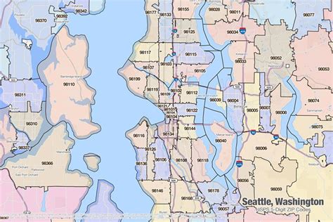 map of seattle | ZIP Code boundaries for Seattle, Washington | seattle ...