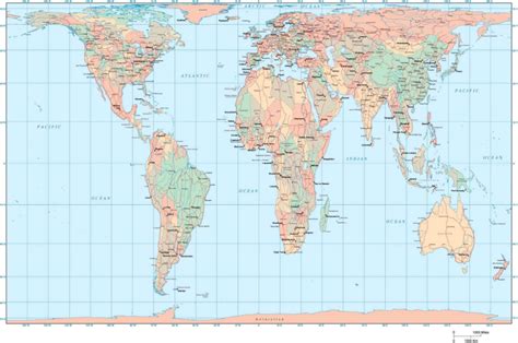 Gall–Peters projection map of the world | Map, World map, Projection ...