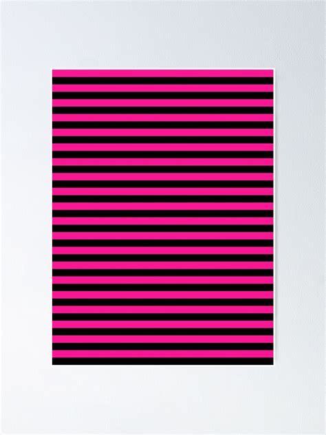 Póster «Rayas horizontales rosa oscuro y negro» de ColorPatterns ...