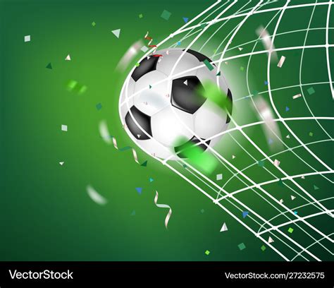 Ball in soccer net goal concept Royalty Free Vector Image