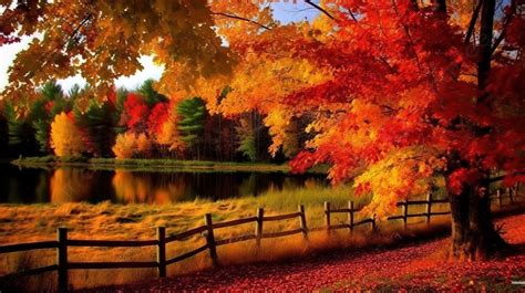 Fall Season Wallpaper Background, The Beautiful Landscape Of The Autumn ...