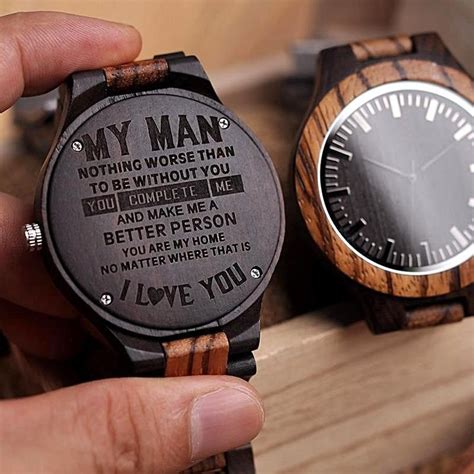 Wooden Engraved Personalized Watch For Men | Romantic gifts for him ...