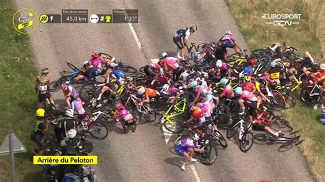 Tour de France Femmes: Dramatic crash in peloton sees swarm of riders ...