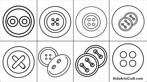 Button Coloring Pages For Kids-Free Printable - Kids Art & Craft