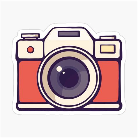 "Retro instant photo camera" Sticker for Sale by Denis Pisarovsky ...