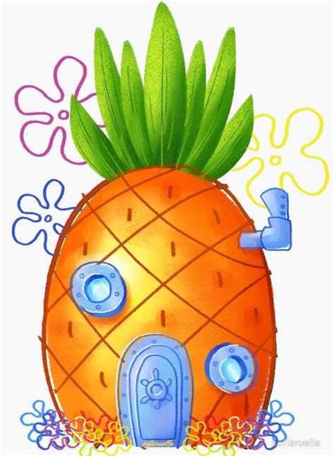 Spongebob Pineapple House Sticker | Spongebob drawings, Spongebob house ...