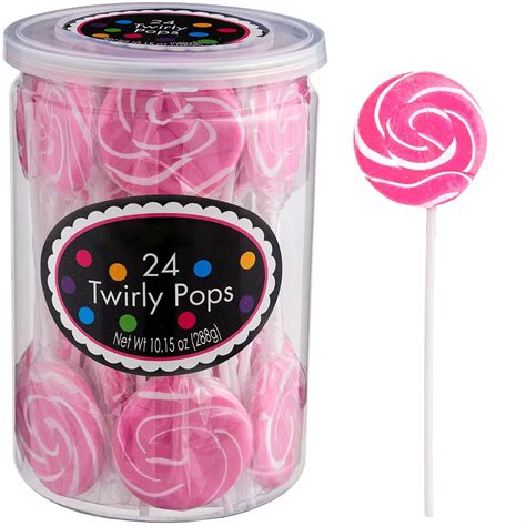 Bright Pink Swirly Lollipops 24pc | Party City