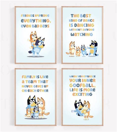 Bluey Quote Wall Art for Nursery/classroom Set of 4 Instant Download - Etsy