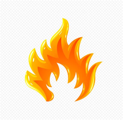 Clipart Cartoon Blazing Torch Flame Fire Icon PNG | Citypng