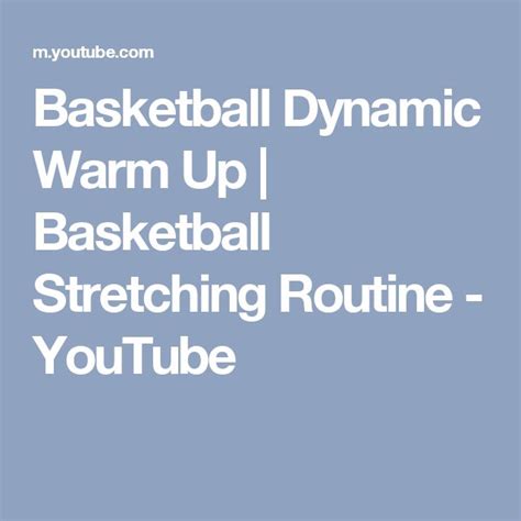 Basketball Dynamic Warm Up | Basketball Stretching Routine - YouTube ...