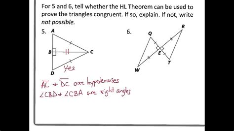 4-6 Congruence in Right Triangles - YouTube