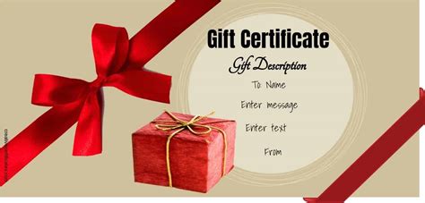 Printable Gift Card Template Free