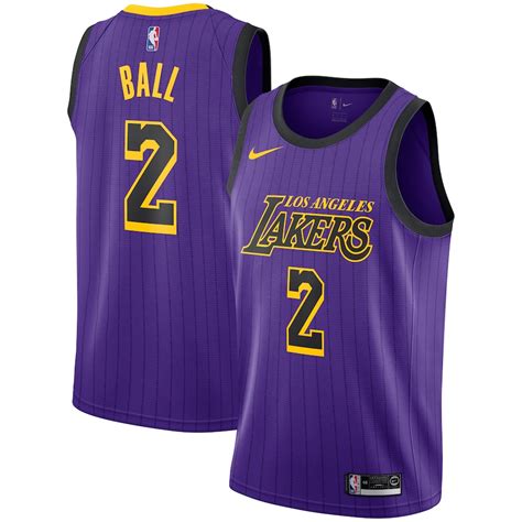 Nike Lonzo Ball Los Angeles Lakers Youth Purple 2018/19 Swingman Jersey ...