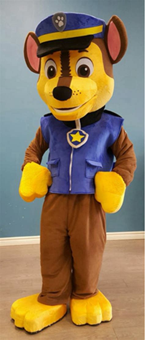 Adult Chase Mascot Costume Full Body Cosplay Fancy Dress Paw Patrol ...