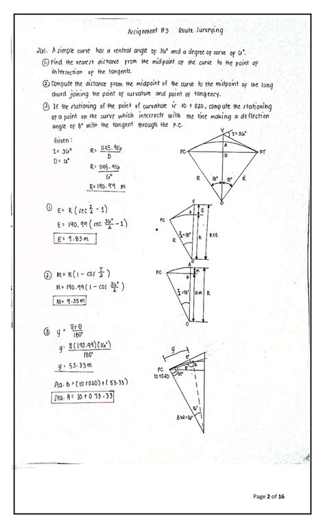 SOLUTION: Route surveying simple curve problems with answers - Studypool