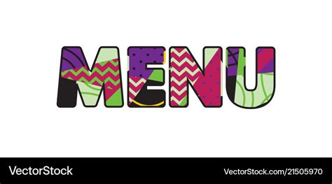 Menu concept word art Royalty Free Vector Image