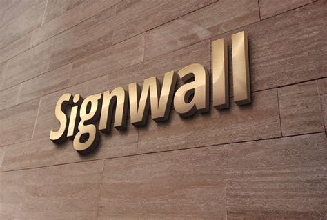 3D Wall Mounted Golden Logo Mockup Free Download | Resource Boy