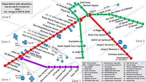 Dubai Metro (2023) - guide, fares, rules, map with attractions