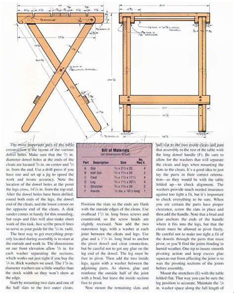 Table plans, Folding table, Outdoor furniture plans