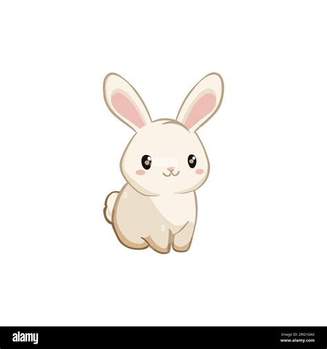 Cute smiley rabbit clipart vector illustration Stock Vector Image & Art ...