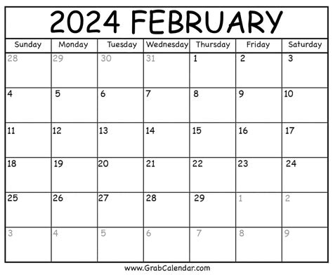 Pdf Calendar February 2024 - Candi Corissa