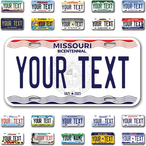 Amazon.com: InkMyPlate Personalized Missouri Car License Plate | Choose ...