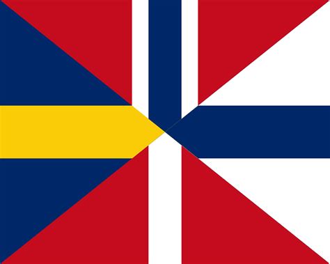 Made a Scandinavian union jack in paint. based on the sverige-norge ...