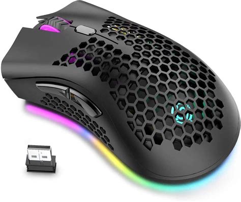 Wireless Lightweight Gaming Mouse Rechargeable,Ultralight Honeycomb ...