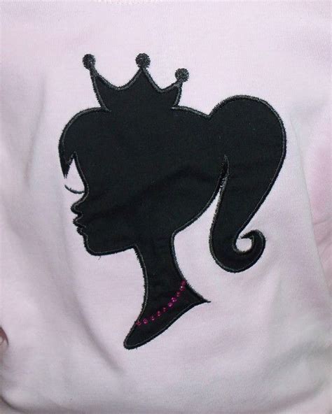 Barbie Girl Appliqued Shirt | Crown silhouette, Princess silhouette ...