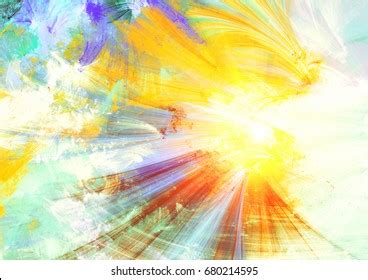 Summer Sun Abstract Bright Color Painting Stock Illustration 680214595 ...