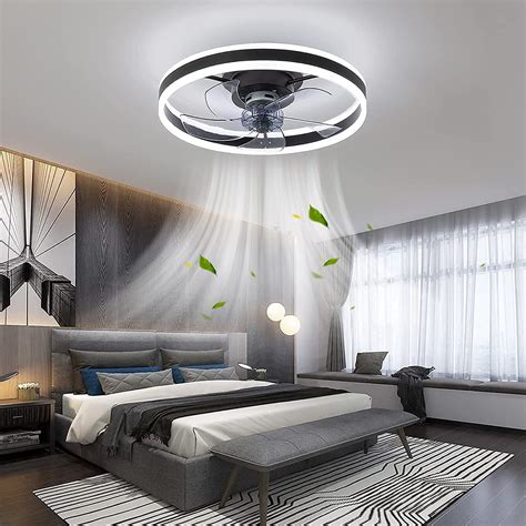 Buy CHANFOK Ceiling Fan with Light - Flush Mount Modern Indoor 19.7 ...