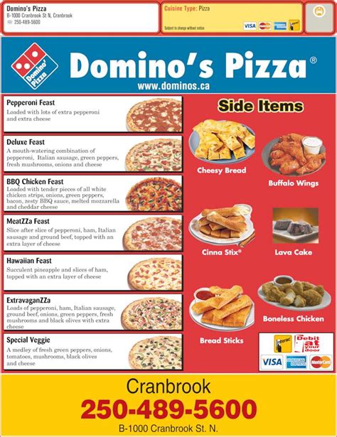 Domino's Pizza - Cranbrook, BC - 1000 Cranbrook Street N | Canpages