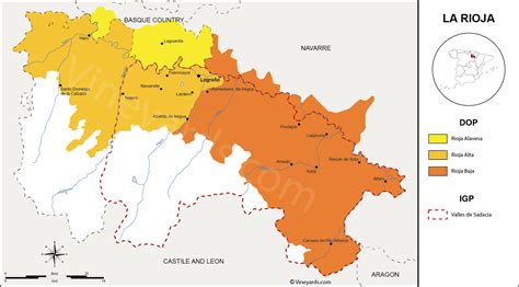 La Rioja Map of Vineyards Wine Regions