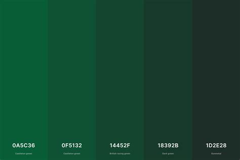 35+ Best Green Color Palettes with Names and Hex Codes | Green colour ...