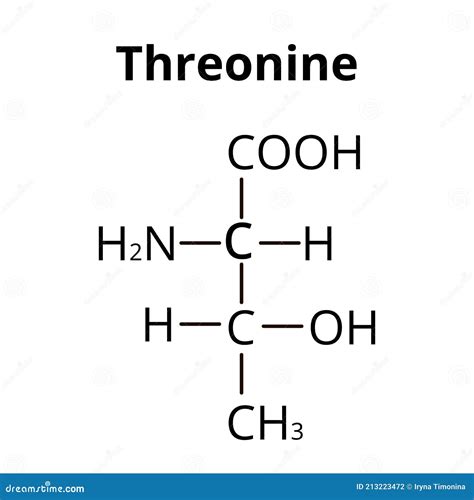 Threonine Chemical Structure. Vector Illustration Hand Drawn ...