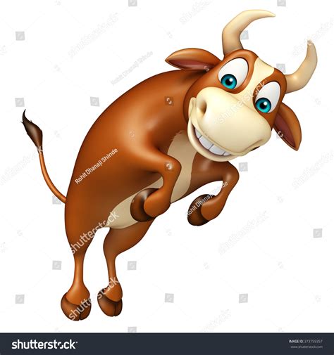 3d Rendered Illustration Bull Funny Cartoon Stock Illustration ...