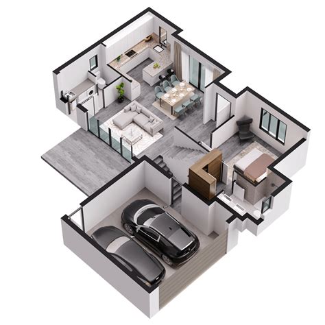 3D floor plans with dimensions - House Designer