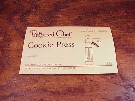 Pampered Chef Cookie Press 5 Disks and foldout instruction recipes ...